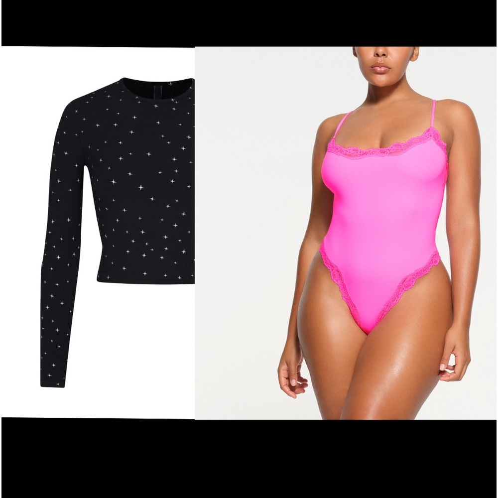 2 Items - SKIMS Bodysuit & Skins Lounge Top